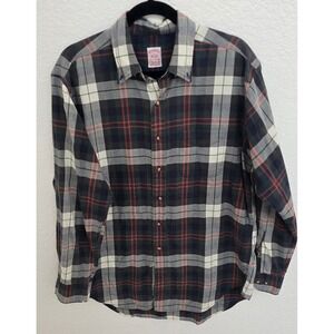 Brooks Brothers Mens Large Plaid Button Down Shirt Long Sleeve